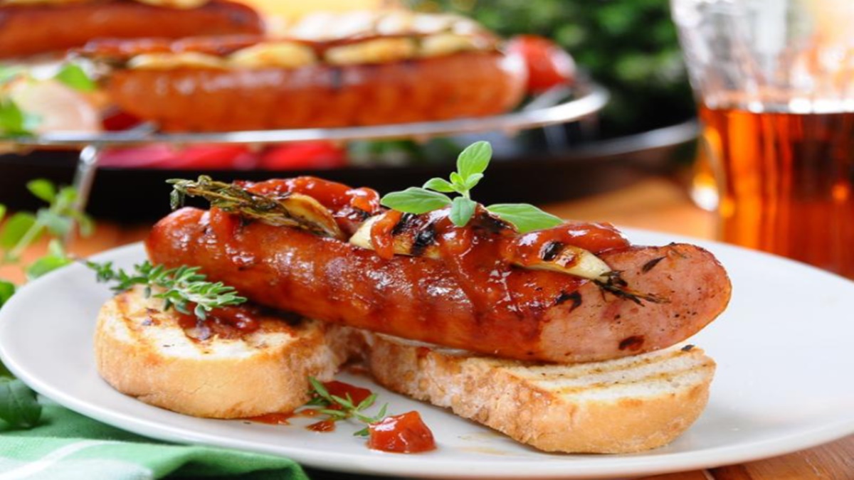 Linguiça recheada de forno