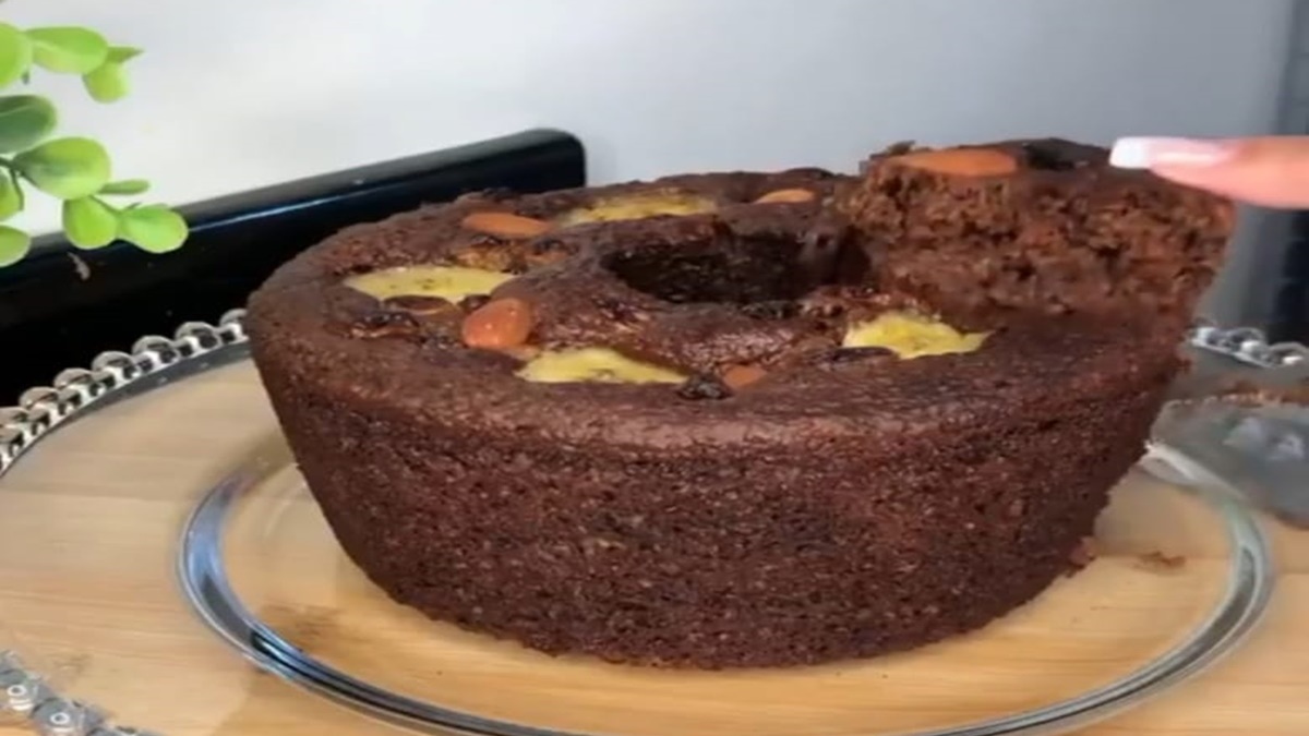 Receita de Bolo de Chocolate com Banana na Airfryer
