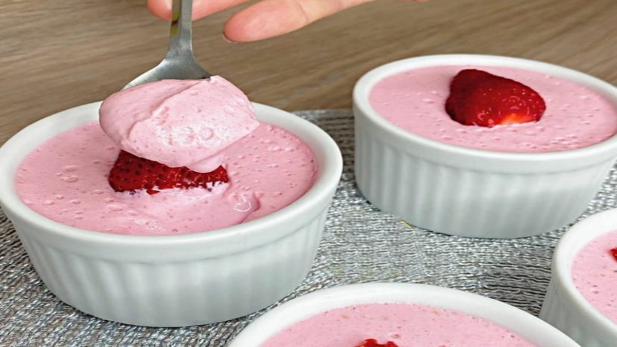 Receita de Mousse Fit de Morango
